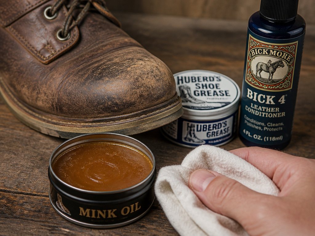 Mink oil and alternative leather conditioners like Huberd's and Bick 4.